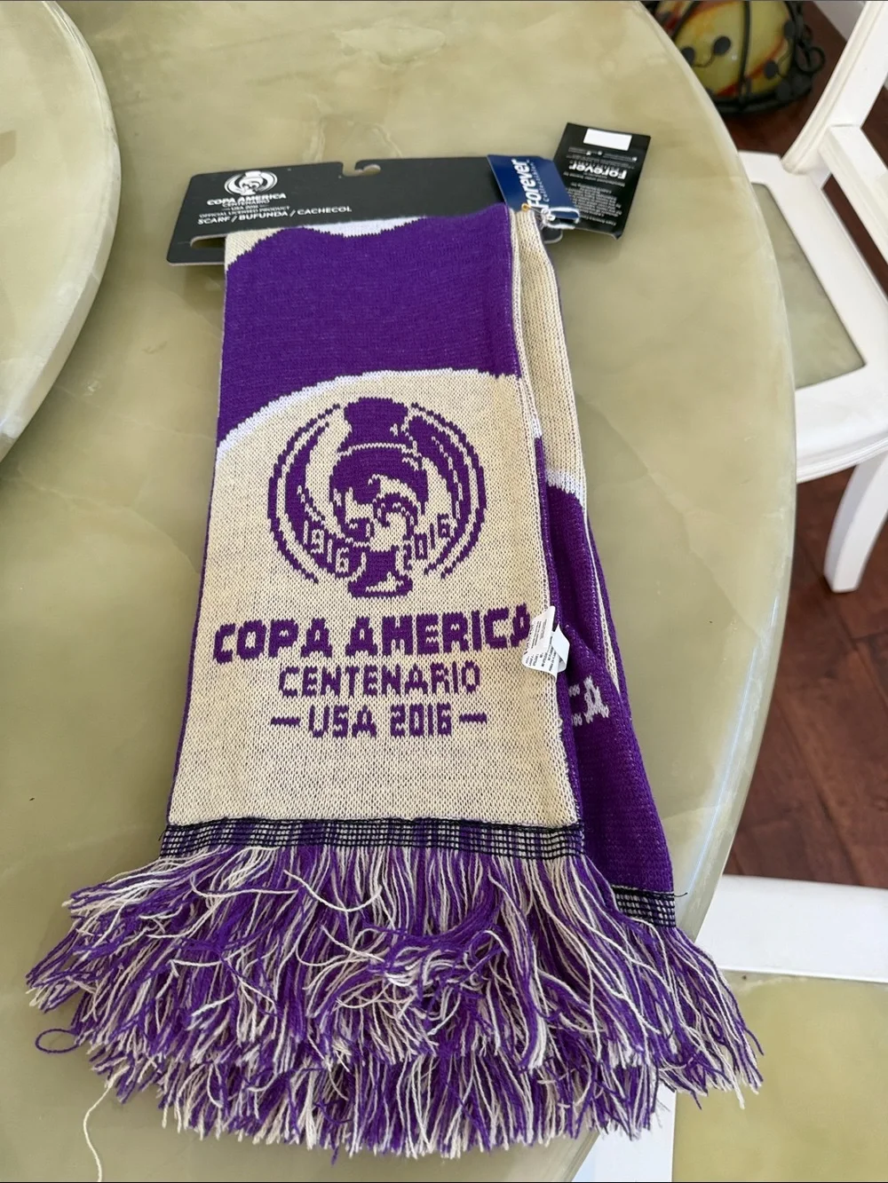 Orlando Copa America Centenario Scarf USA 2016  Soccer Collectibles Purple Beige